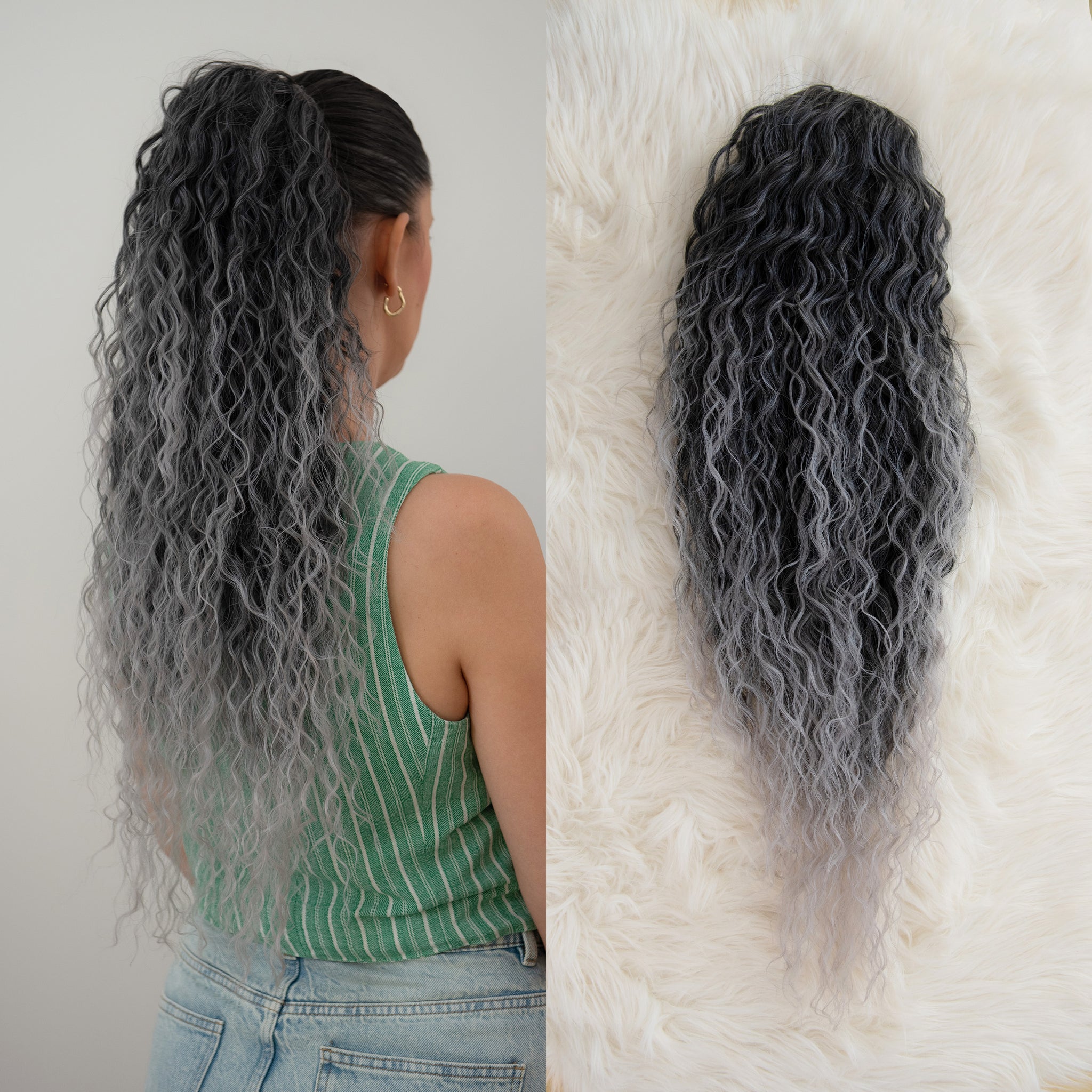 Sivo Crni Ombre, Afro, 80cm (Rep na mrežicu)